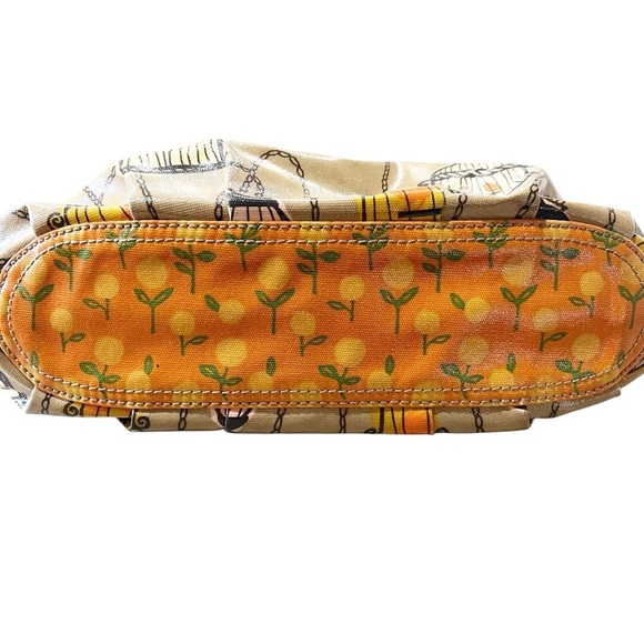 Fossil Key Per Shoulder Tote Bird Cage Coated Canvas Purse Whimsy Novelty - Picture 6 of 10